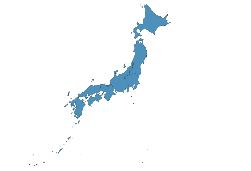Japan coastline map